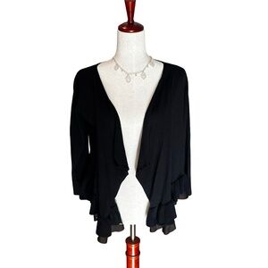 American Eagle Women's Black Long Sleeve Open Front Cardigan Small-Petite
